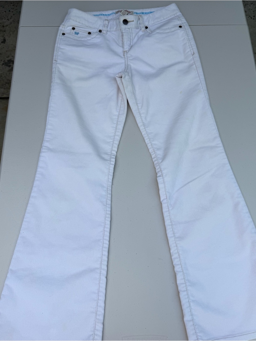 Aeropostale White Corduroy Bootcut Low-Rise Jeans - Juniors Size 3/4 - Picture 4 of 12